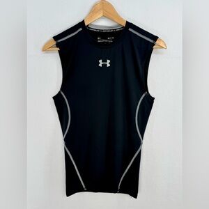 Under Armour Compression Tank Shirt Men’s Black Sleeveless HeatGear Sz S